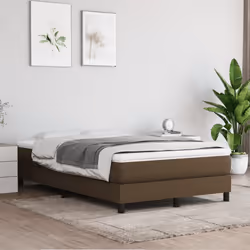 vidaXL Giroletto a Molle con Materasso Marrone Scuro 120x190cm Tessuto - Vista aggiuntiva 3