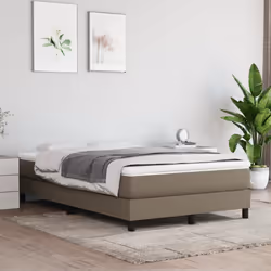 vidaXL Giroletto a Molle con Materasso Tortora 120x190 cm in Tessuto - Vista aggiuntiva 3