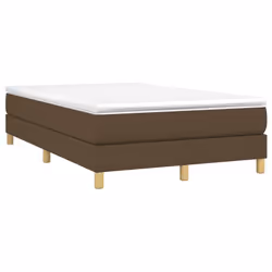 vidaXL Giroletto a Molle con Materasso Marrone Scuro 120x190cm Tessuto - Vista aggiuntiva 2