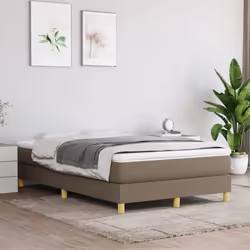 vidaXL Giroletto a Molle con Materasso Tortora 120x190 cm in Tessuto - Vista aggiuntiva 3
