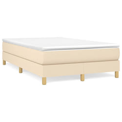 vidaXL Giroletto a Molle con Materasso Crema 120x190 cm in Tessuto