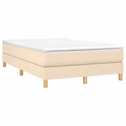 vidaXL Giroletto a Molle con Materasso Crema 120x190 cm in Tessuto - Vista aggiuntiva 2