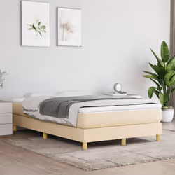 vidaXL Giroletto a Molle con Materasso Crema 120x190 cm in Tessuto - Vista aggiuntiva 3