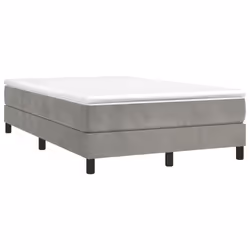 vidaXL Giroletto a Molle con Materasso Grigio Chiaro 120x190cm Velluto - Vista aggiuntiva 2