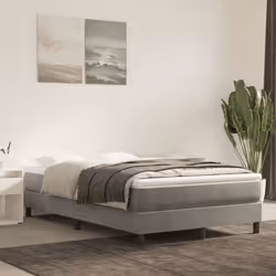 vidaXL Giroletto a Molle con Materasso Grigio Chiaro 120x190cm Velluto - Vista aggiuntiva 3