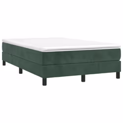 vidaXL Giroletto a Molle con Materasso Verde Scuro 120x190 cm Velluto - Vista aggiuntiva 2