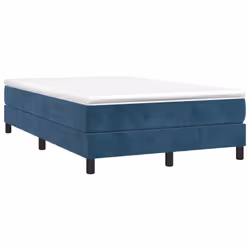 vidaXL Giroletto a Molle con Materasso Blu Scuro 120x190 cm in Velluto - Vista aggiuntiva 2