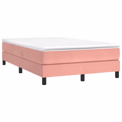 vidaXL Giroletto a Molle con Materasso Rosa 120x190 cm in Velluto - Vista aggiuntiva 2