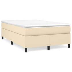 vidaXL Giroletto a Molle con Materasso Crema 120x190 cm in Tessuto