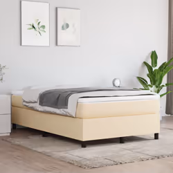 vidaXL Giroletto a Molle con Materasso Crema 120x190 cm in Tessuto - Vista aggiuntiva 3