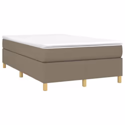 vidaXL Giroletto a Molle con Materasso Tortora 120x190 cm in Tessuto - Vista aggiuntiva 2