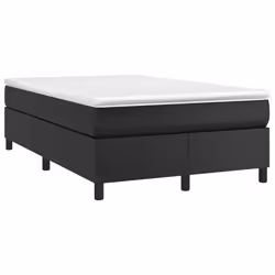 vidaXL Giroletto a Molle con Materasso Nero 120x190 cm in Similpelle - Vista aggiuntiva 2