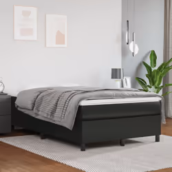 vidaXL Giroletto a Molle con Materasso Nero 120x190 cm in Similpelle - Vista aggiuntiva 3