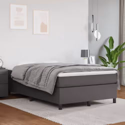 Giroletto a Molle con Materasso Grigio 120x190 cm in Similpellecod mxl 111187 - Vista aggiuntiva 3