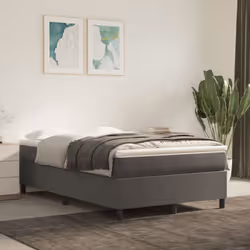 vidaXL Giroletto a Molle con Materasso Grigio Scuro 120x190 cm Velluto - Vista aggiuntiva 3