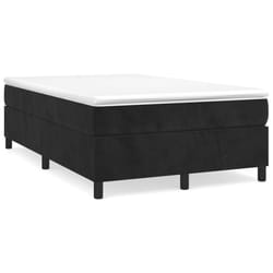 vidaXL Giroletto a Molle con Materasso Nero 120x190 cm in Velluto