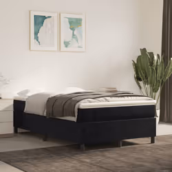 vidaXL Giroletto a Molle con Materasso Nero 120x190 cm in Velluto - Vista aggiuntiva 3
