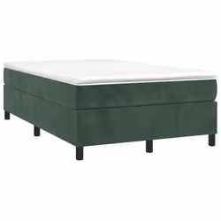 vidaXL Giroletto a Molle con Materasso Verde Scuro 120x190 cm Velluto - Vista aggiuntiva 2