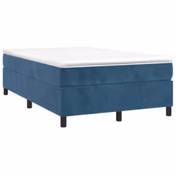 vidaXL Giroletto a Molle con Materasso Blu Scuro 120x190 cm in Velluto - Vista aggiuntiva 2