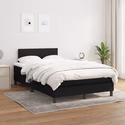 vidaXL Giroletto a Molle con Materasso Nero 120x190 cm in Tessuto - Vista aggiuntiva 3