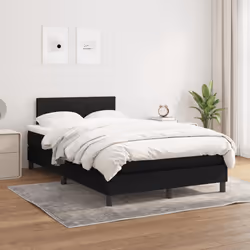 vidaXL Giroletto a Molle con Materasso Nero 120x190 cm in Tessuto - Vista aggiuntiva 3