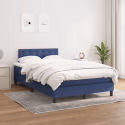 vidaXL Giroletto a Molle con Materasso Blu 120x190 cm in Tessuto - Vista aggiuntiva 3