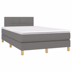 vidaXL Giroletto a Molle con Materasso Grigio Scuro 120x190cm Tessuto - Vista aggiuntiva 2
