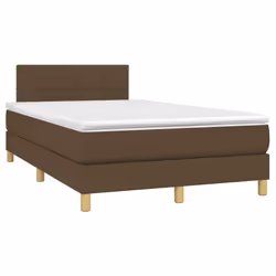 vidaXL Giroletto a Molle con Materasso Marrone Scuro 120x190cm Tessuto - Vista aggiuntiva 2