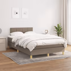 vidaXL Giroletto a Molle con Materasso Tortora 120x190 cm in Tessuto - Vista aggiuntiva 3