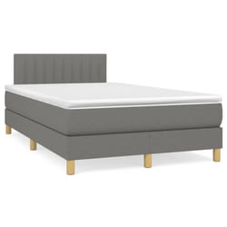 vidaXL Giroletto a Molle con Materasso Grigio Scuro 120x190cm Tessuto