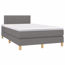 vidaXL Giroletto a Molle con Materasso Grigio Scuro 120x190cm Tessuto - Vista aggiuntiva 2