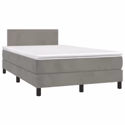 Giroletto a Molle con Materasso Grigio Chiaro 120x190cm Vellutocod mxl 92024 - Vista aggiuntiva 2