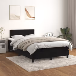 Giroletto a Molle con Materasso Nero 120x190 cm in Vellutocod mxl 92467 - Vista aggiuntiva 3