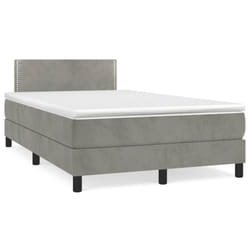 Giroletto a Molle con Materasso Grigio Chiaro 120x190cm Vellutocod mxl 92468