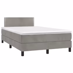 Giroletto a Molle con Materasso Grigio Chiaro 120x190cm Vellutocod mxl 92468 - Vista aggiuntiva 2