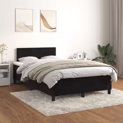 Giroletto a Molle con Materasso Nero 120x190 cm in Vellutocod mxl 116411 - Vista aggiuntiva 3