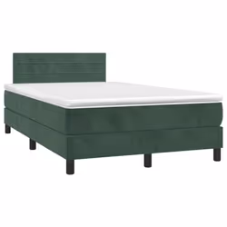 Giroletto a Molle con Materasso Verde Scuro 120x190 cm Vellutocod mxl 92472 - Vista aggiuntiva 2