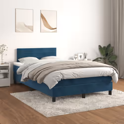 Giroletto a Molle con Materasso Blu Scuro 120x190 cm in Vellutocod mxl 116413 - Vista aggiuntiva 3
