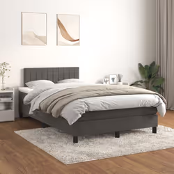 Giroletto a Molle con Materasso Grigio Scuro 120x190 cm Vellutocod mxl 92473 - Vista aggiuntiva 3