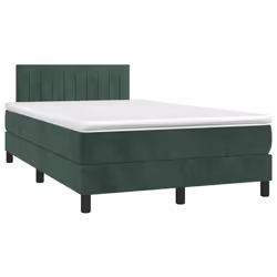 Giroletto a Molle con Materasso Verde Scuro 120x190 cm Vellutocod mxl 92474 - Vista aggiuntiva 2