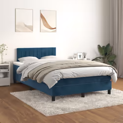 Giroletto a Molle con Materasso Blu Scuro 120x190 cm in Vellutocod mxl 116415 - Vista aggiuntiva 3