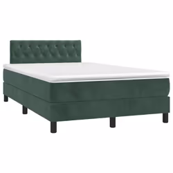 Giroletto a Molle con Materasso Verde Scuro 120x190 cm Vellutocod mxl 116416 - Vista aggiuntiva 2