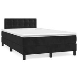 vidaXL Giroletto a Molle con Materasso Nero 120x190 cm in Velluto