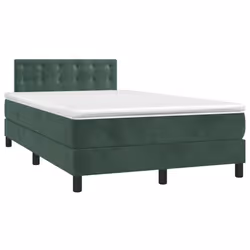 Giroletto a Molle con Materasso Verde Scuro 120x190 cm Vellutocod mxl 116417 - Vista aggiuntiva 2