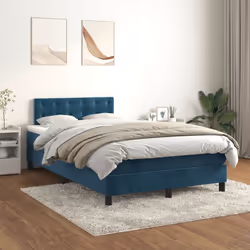 Giroletto a Molle con Materasso Blu Scuro 120x190 cm in Vellutocod mxl 92476 - Vista aggiuntiva 3