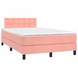 Giroletto a Molle con Materasso Rosa 120x190 cm in Vellutocod mxl 116418 - Vista aggiuntiva 2