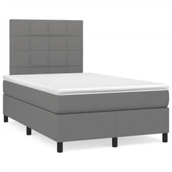 vidaXL Giroletto a Molle con Materasso Grigio Scuro 120x190cm Tessuto