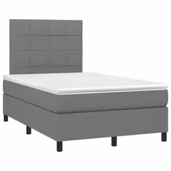 vidaXL Giroletto a Molle con Materasso Grigio Scuro 120x190cm Tessuto - Vista aggiuntiva 2