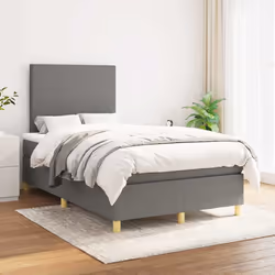 Giroletto a Molle con Materasso Grigio Scuro 120x190cm Tessutocod mxl 92247 - Vista aggiuntiva 3