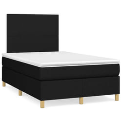 vidaXL Giroletto a Molle con Materasso Nero 120x190 cm in Tessuto